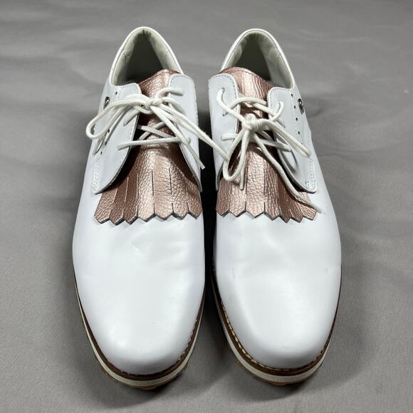 FootJoy Women's Size 10M Sport Retro Golf Shoes Spikeless White Rose Gold EUC - Picture 3 of 16